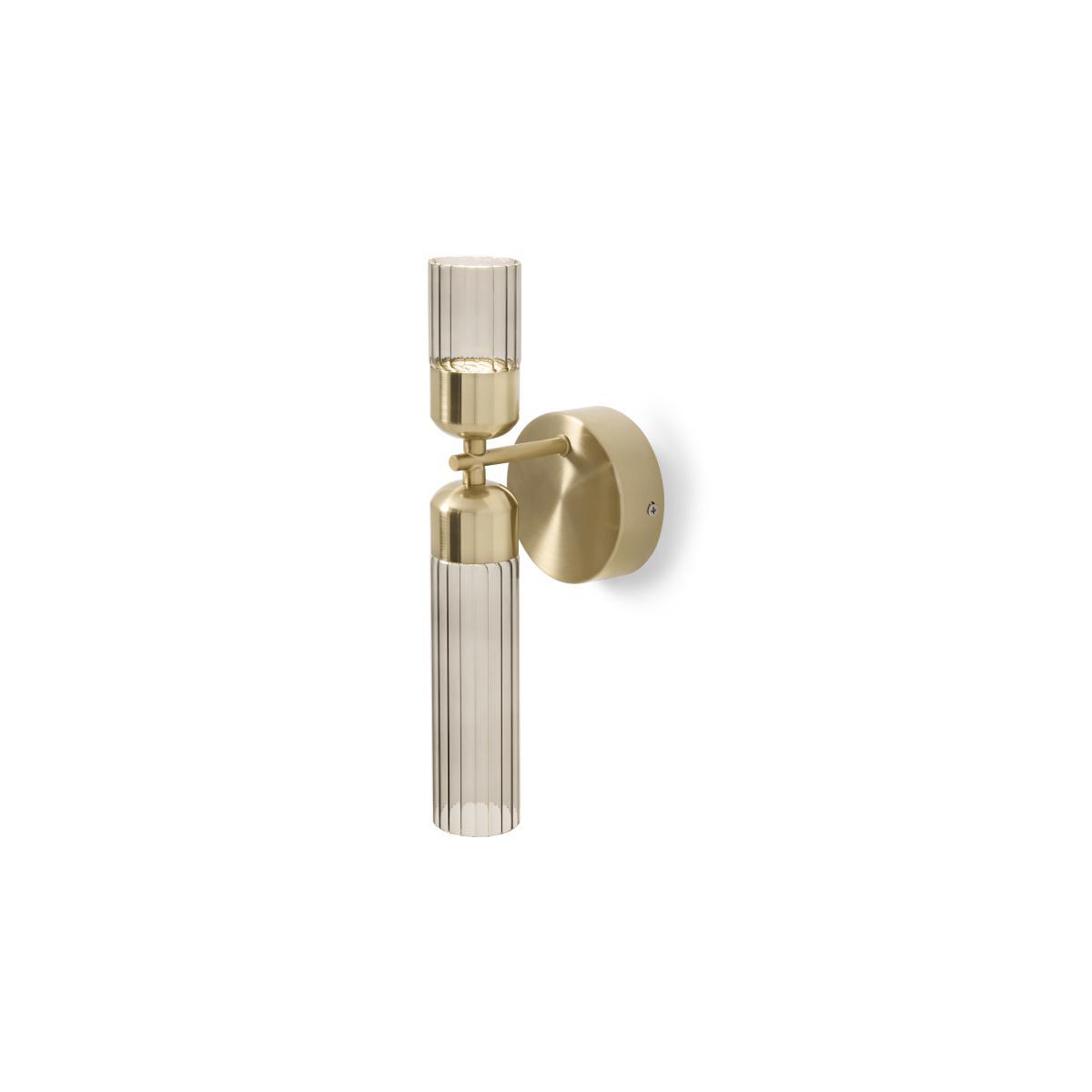Verona LED Wall Light, Brushed Brass & Smoked Glass – image 2
