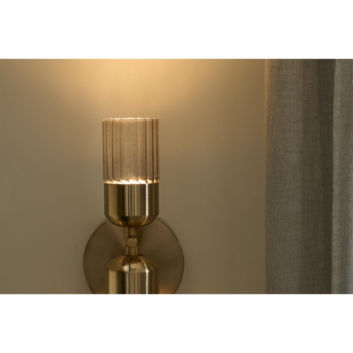 Verona LED Wall Light, Brushed Brass & Smoked Glass – image 4