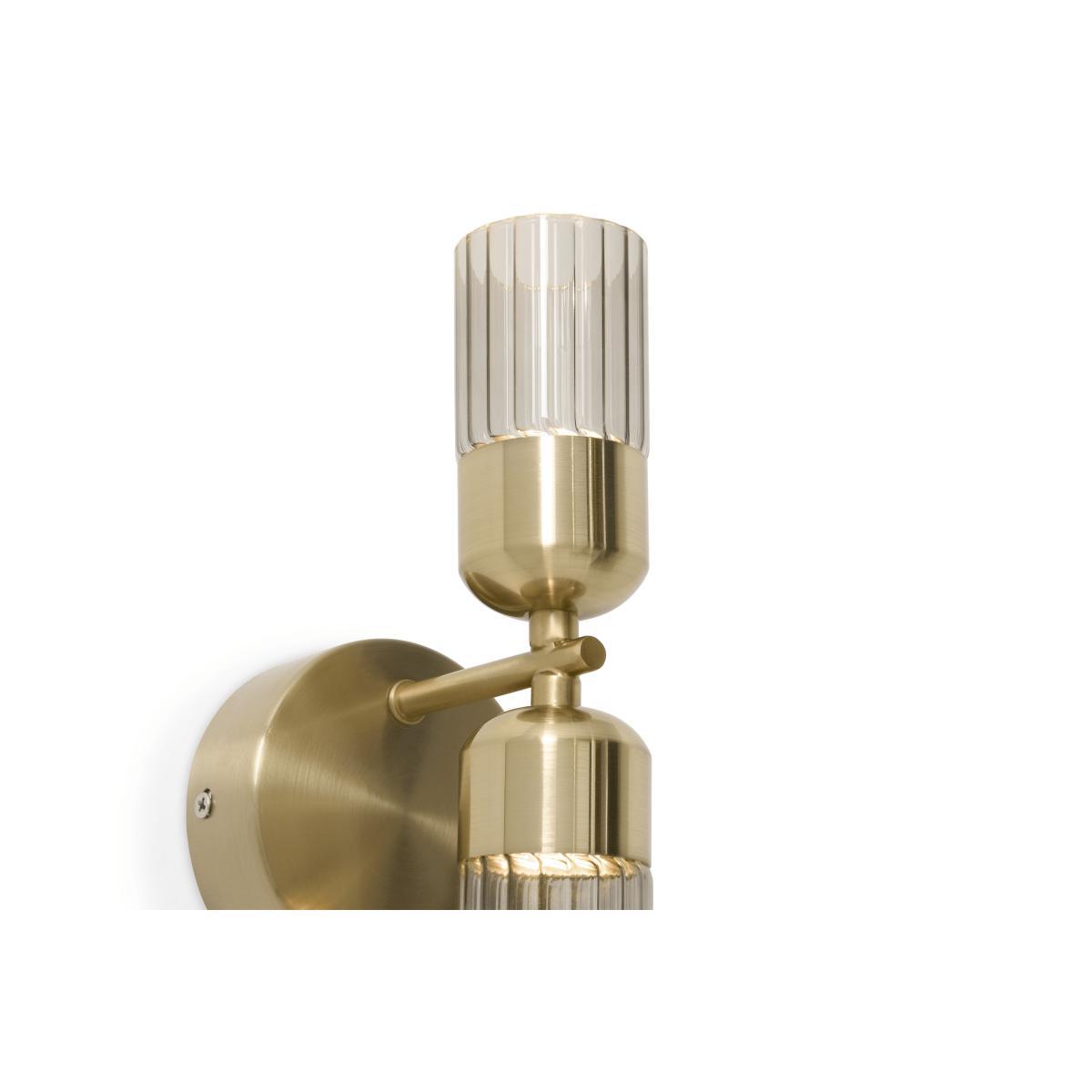 Verona LED Wall Light, Brushed Brass & Smoked Glass – image 6