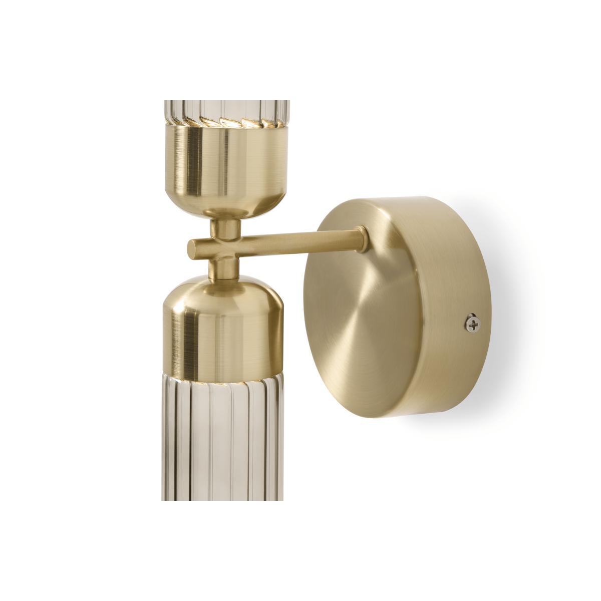 Verona LED Wall Light, Brushed Brass & Smoked Glass – image 7