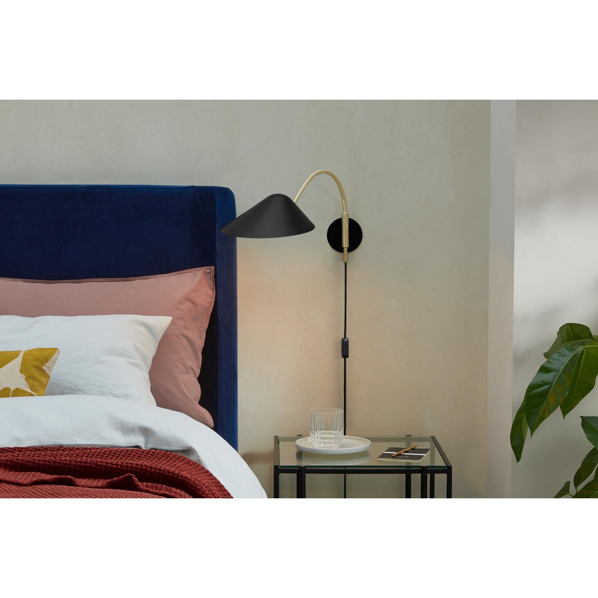 Ayo Wall Lamp, Black & Brass – image 3