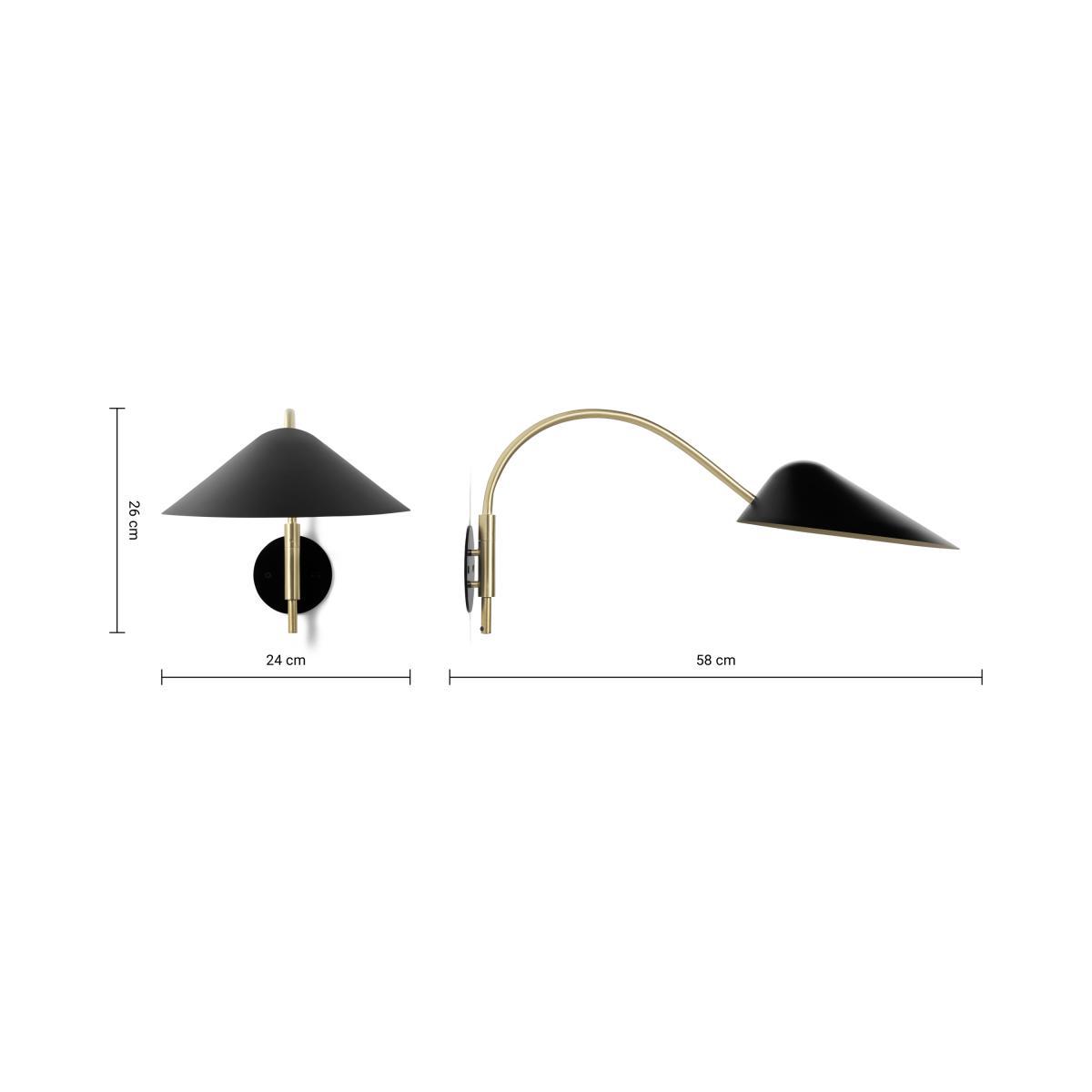 Ayo Wall Lamp, Black & Brass – image 7