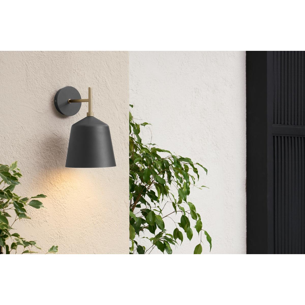 Lago Outdoor Wall Light, Black & Brass – image 3