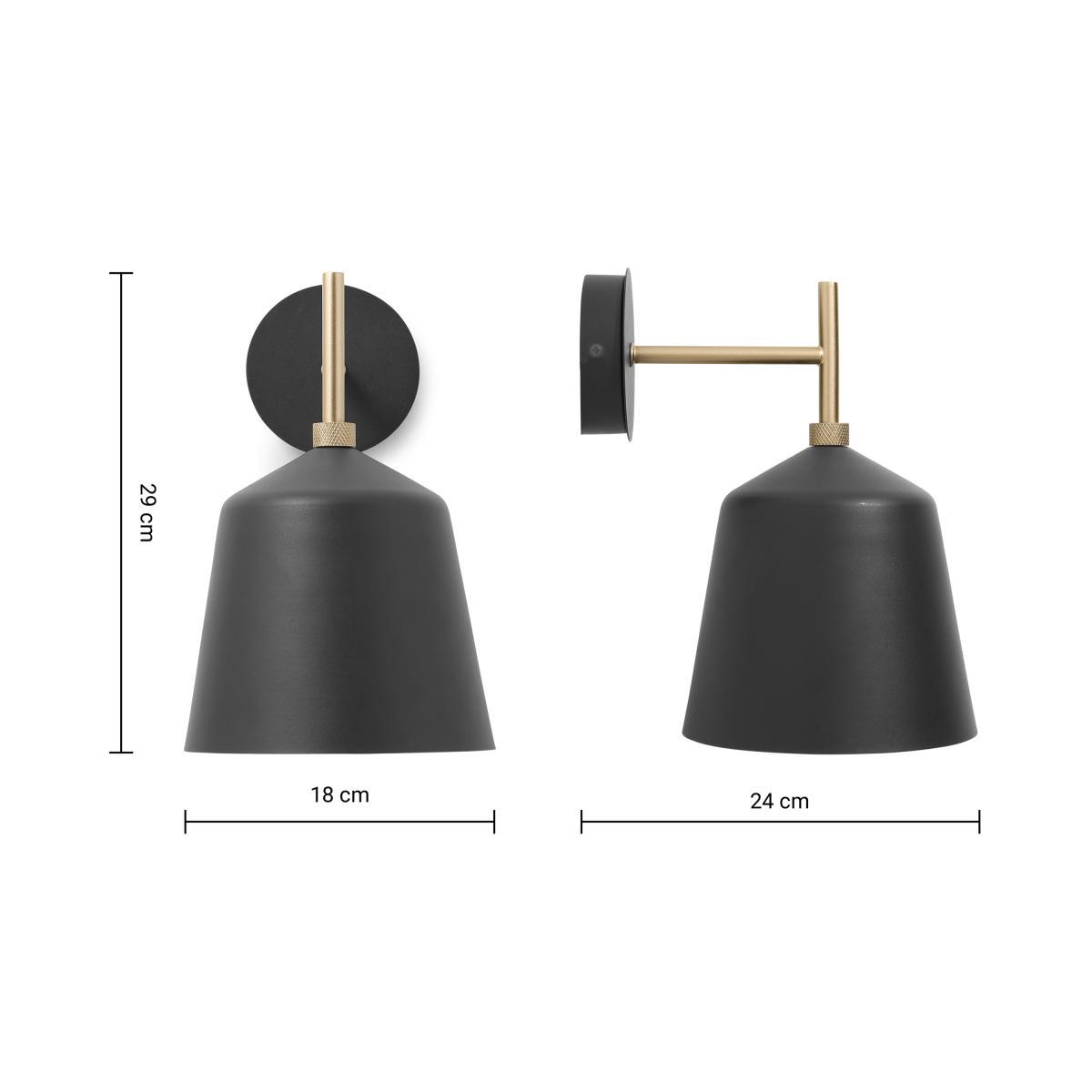 Lago Outdoor Wall Light, Black & Brass – image 9