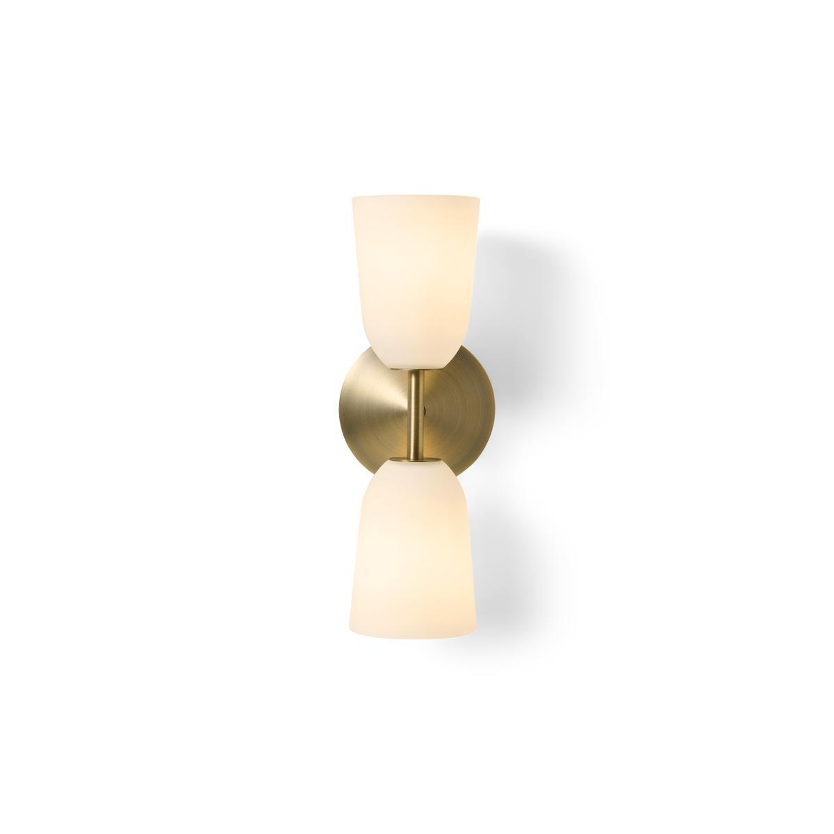 Lori Double Wall Light, Frosted Glass & Brass – image 5