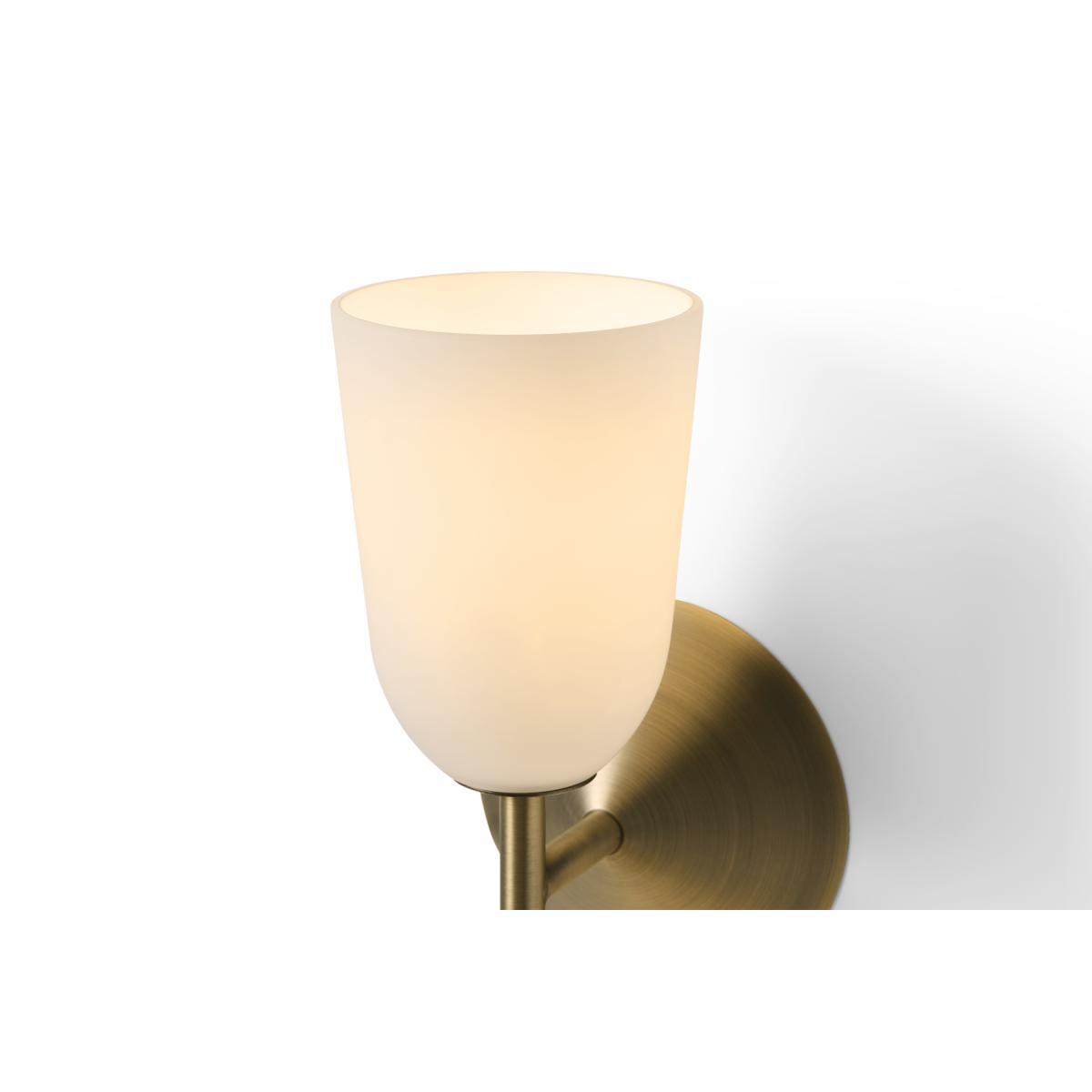 Lori Double Wall Light, Frosted Glass & Brass – image 6