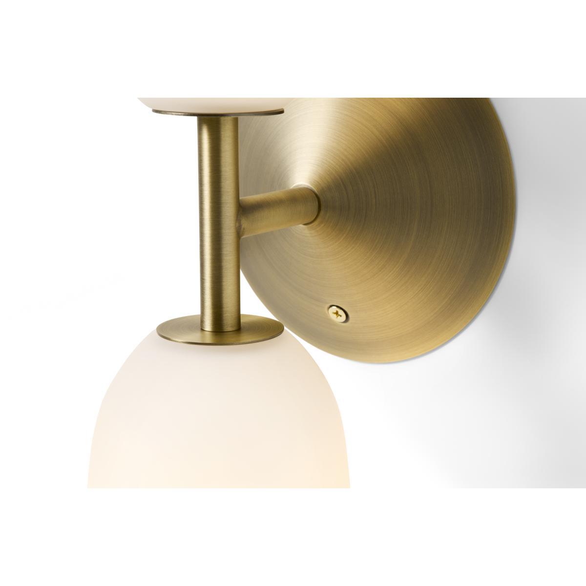Lori Double Wall Light, Frosted Glass & Brass – image 7