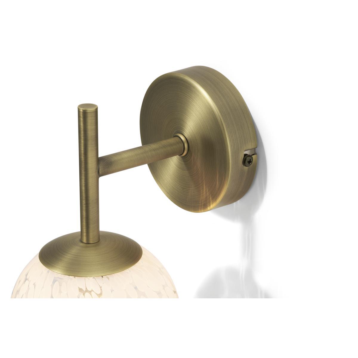 Julia Wall Lamp, White Speckled Glass & Brass – image 5