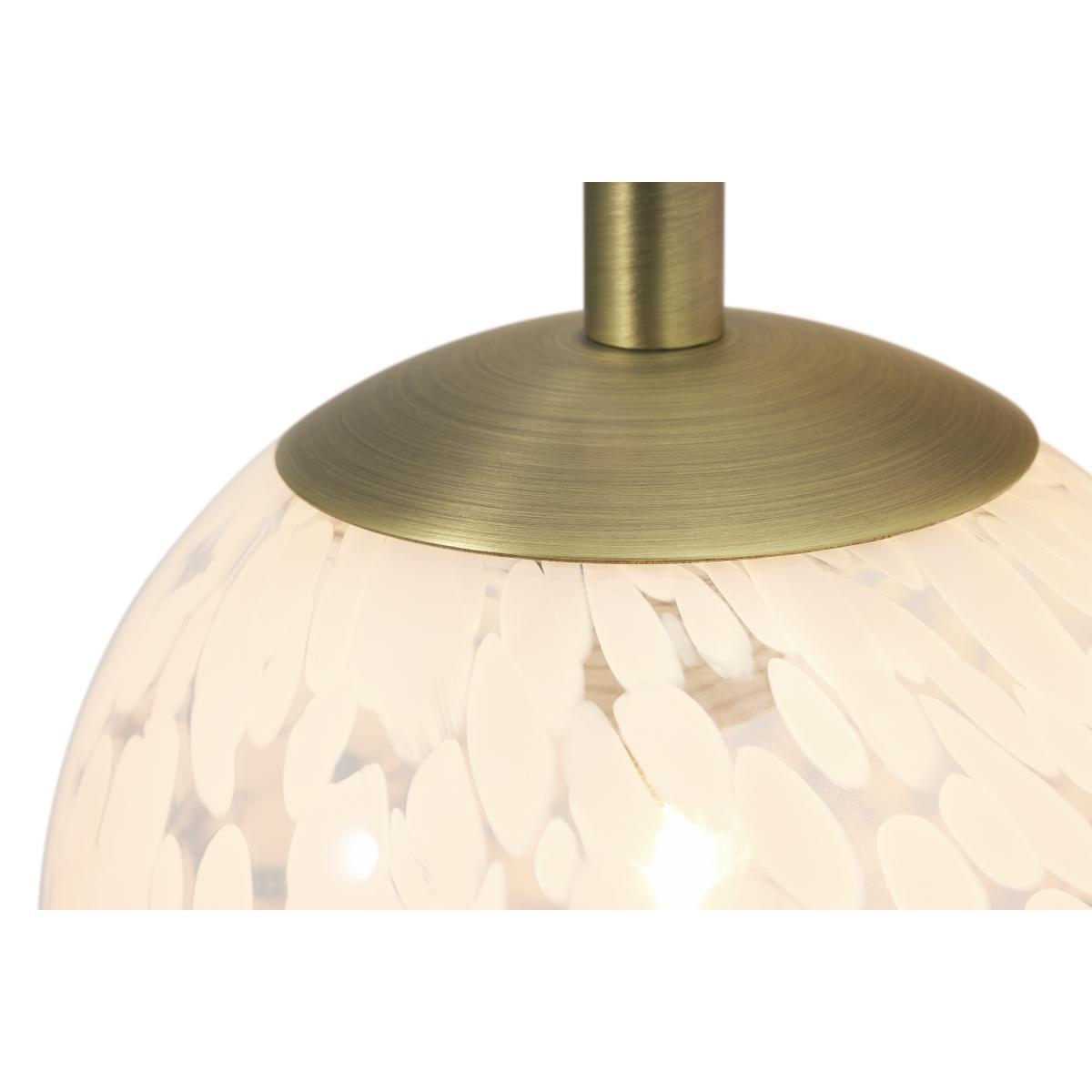 Julia Wall Lamp, White Speckled Glass & Brass – image 6