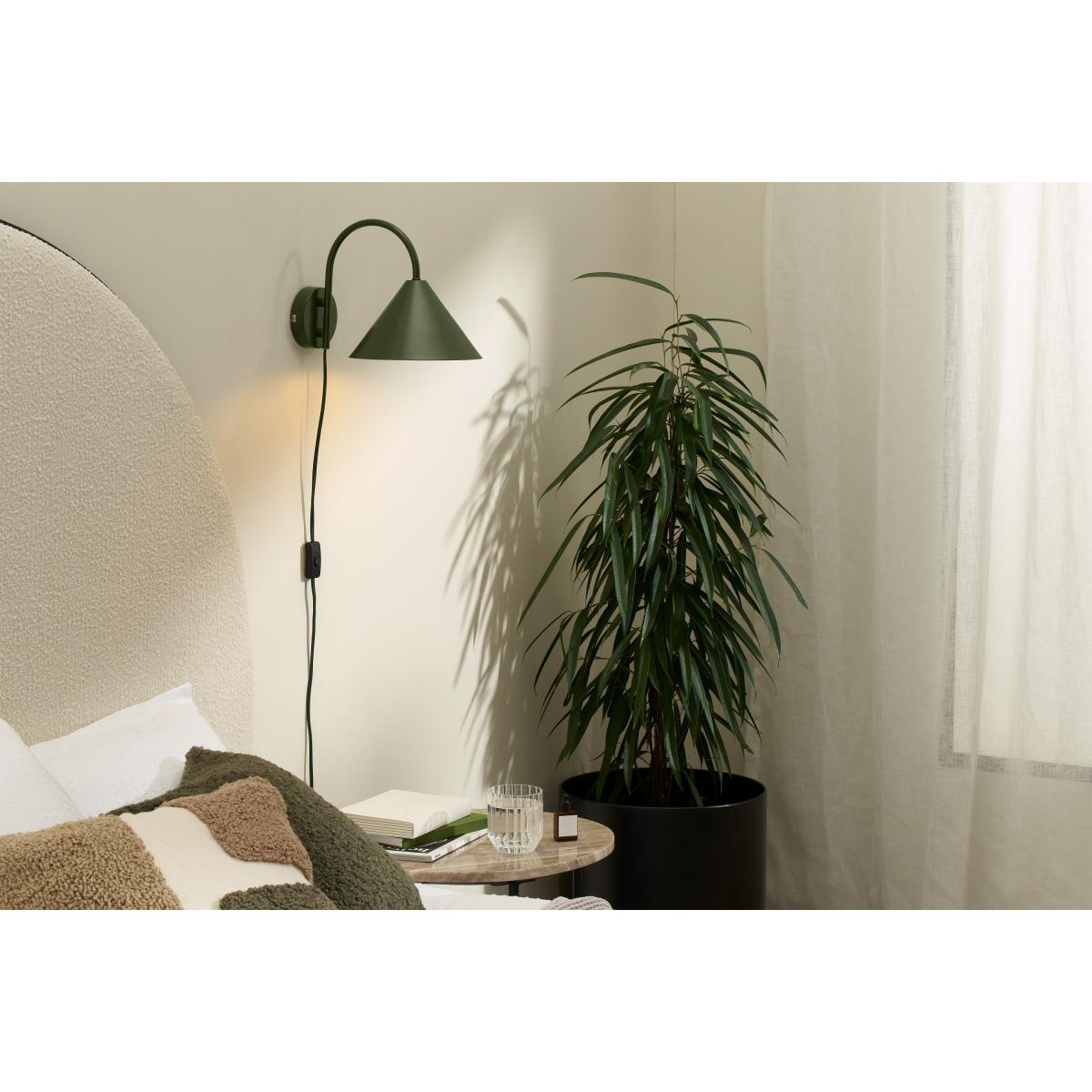 Saige Plug In Wall Light, Green Metal – image 3
