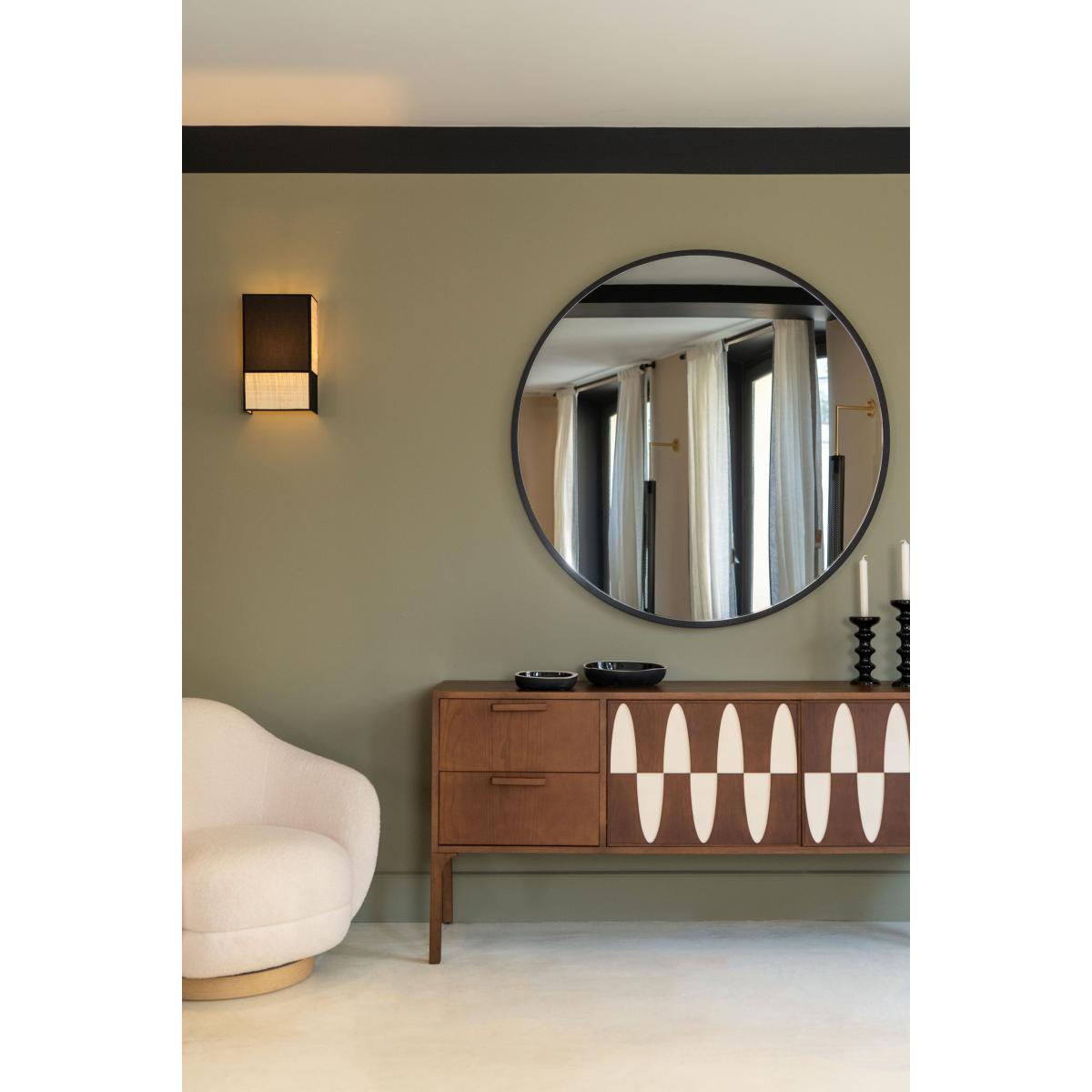 Radieuse Damier Wall light - / H 36 cm - Cotton / Not electrified by Maison Sarah Lavoine Black – image 5
