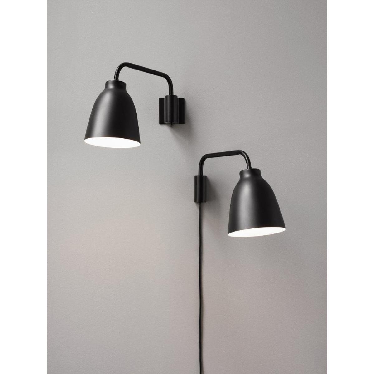 Caravaggio Wall light with plug by Fritz Hansen Black – image 2