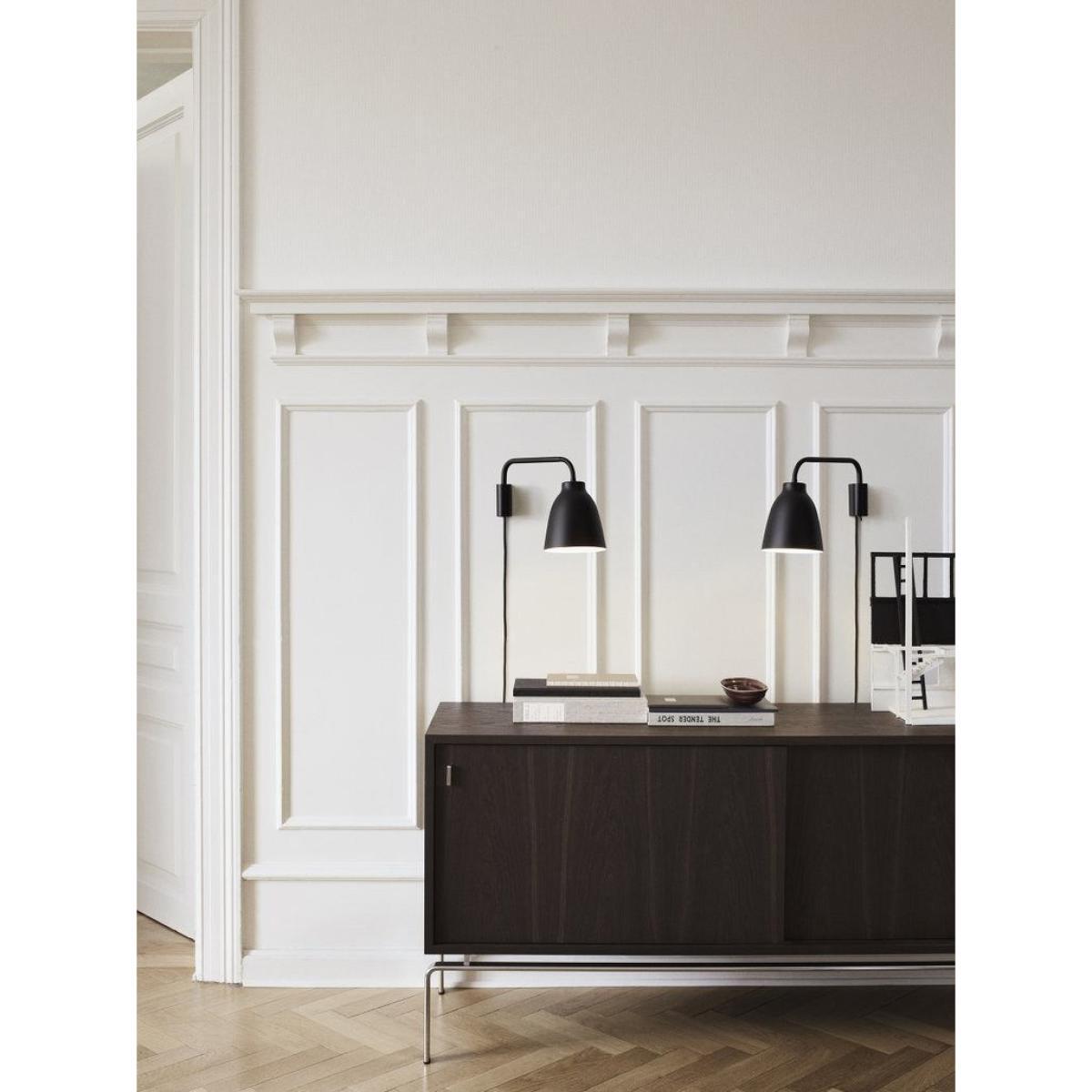 Caravaggio Wall light with plug by Fritz Hansen Black – image 3