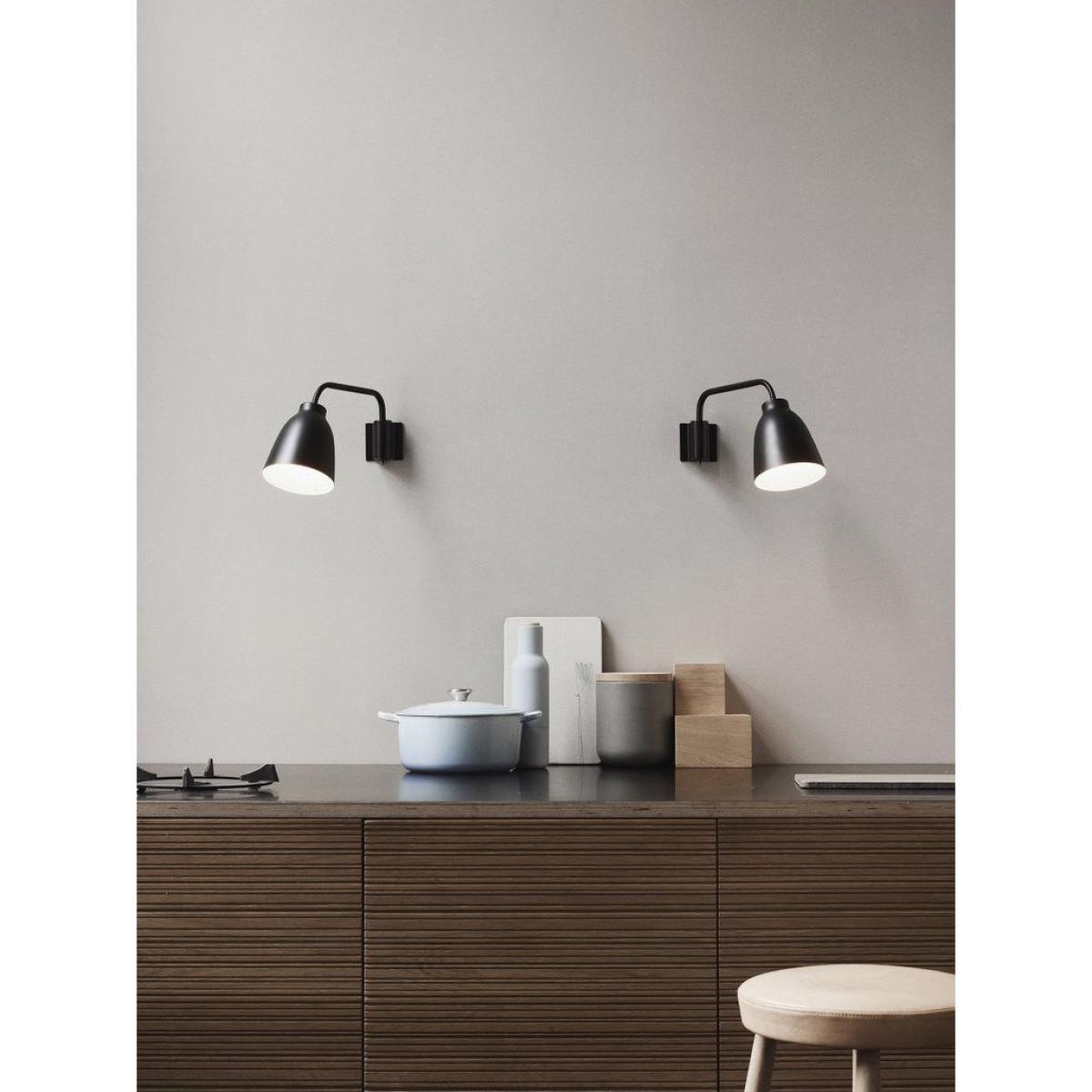 Caravaggio Wall light with plug by Fritz Hansen Black – image 4