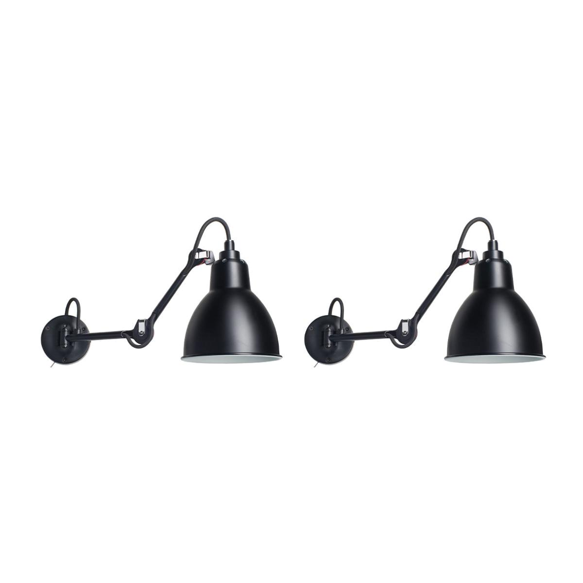Promo pack metal black / Set 2 Wall lights N° 204 Switch - With switch - DCW éditions