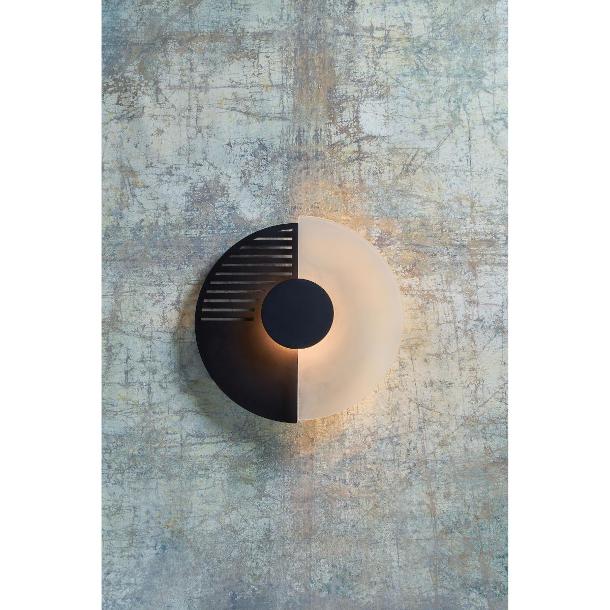 Midnight LED Wall light - / Striped - Ø 32.5 cm by DCW éditions White/Black – image 2