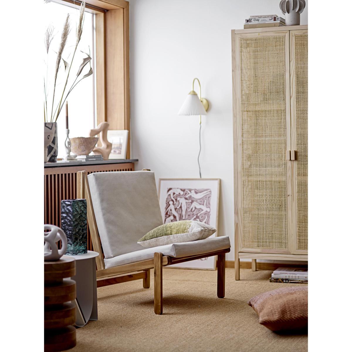 Firdes Wall light with plug - / Metal & linen by Bloomingville White/Gold/Metal – image 3
