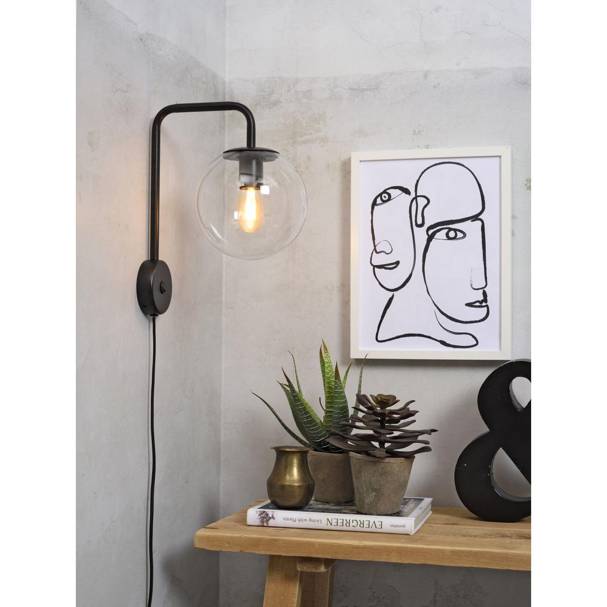 Warsaw Wall light with plug - / Glass & metal by It's about Romi Black – image 2