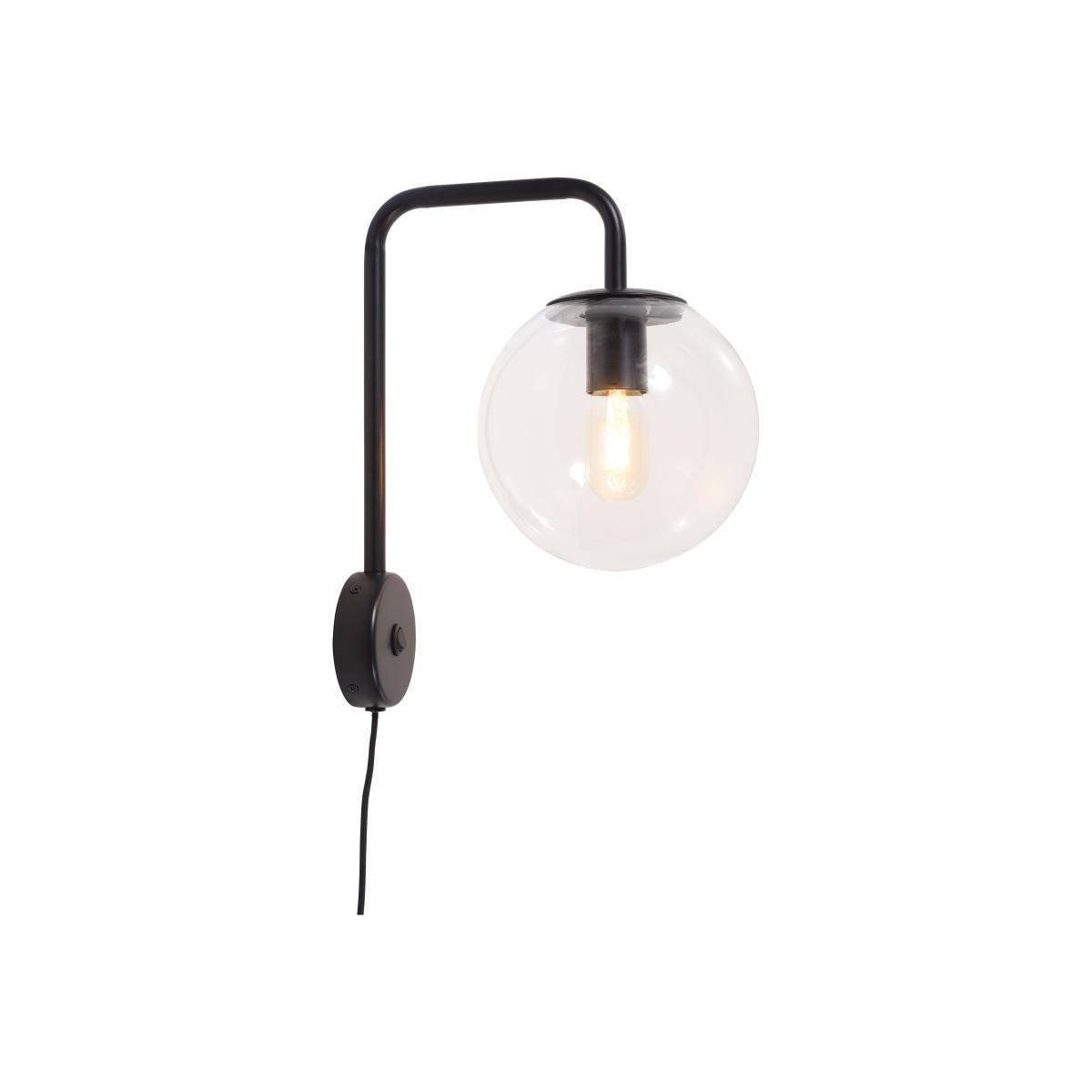Warsaw Wall light with plug - / Glass & metal by It's about Romi Black – image 1