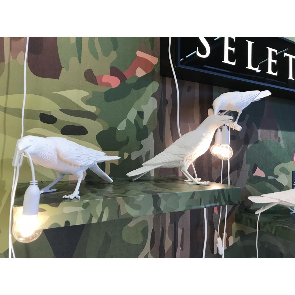 Bird Looking Wall light with plug - / Wall - Perched raven by Seletti White – image 2