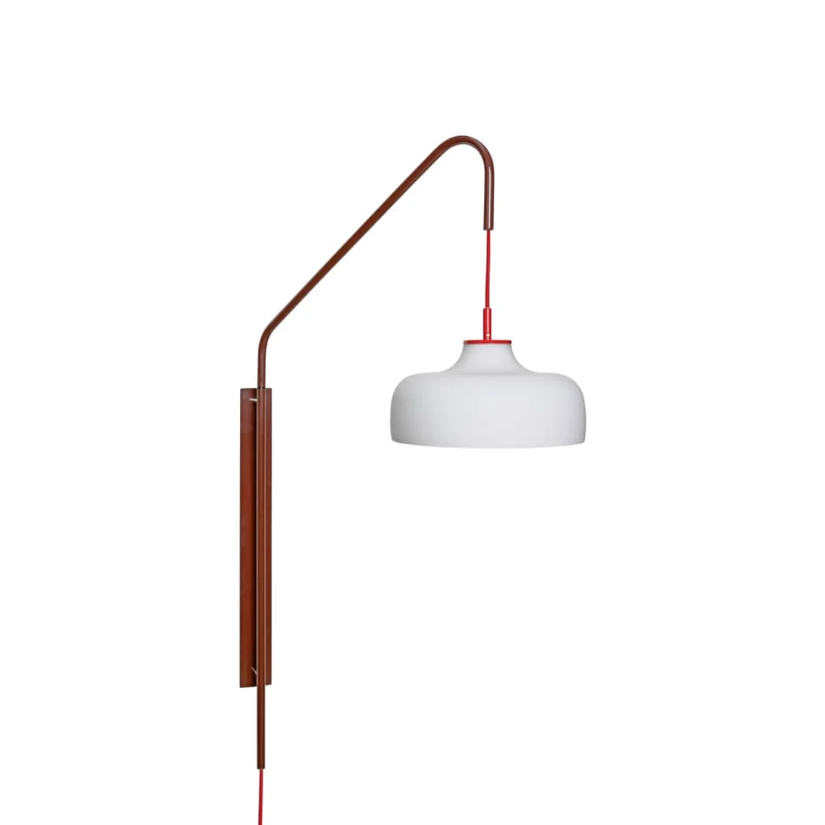 Current Wall light with plug metal red / H 111 cm - Adjustable - HÜBSCH – image 1