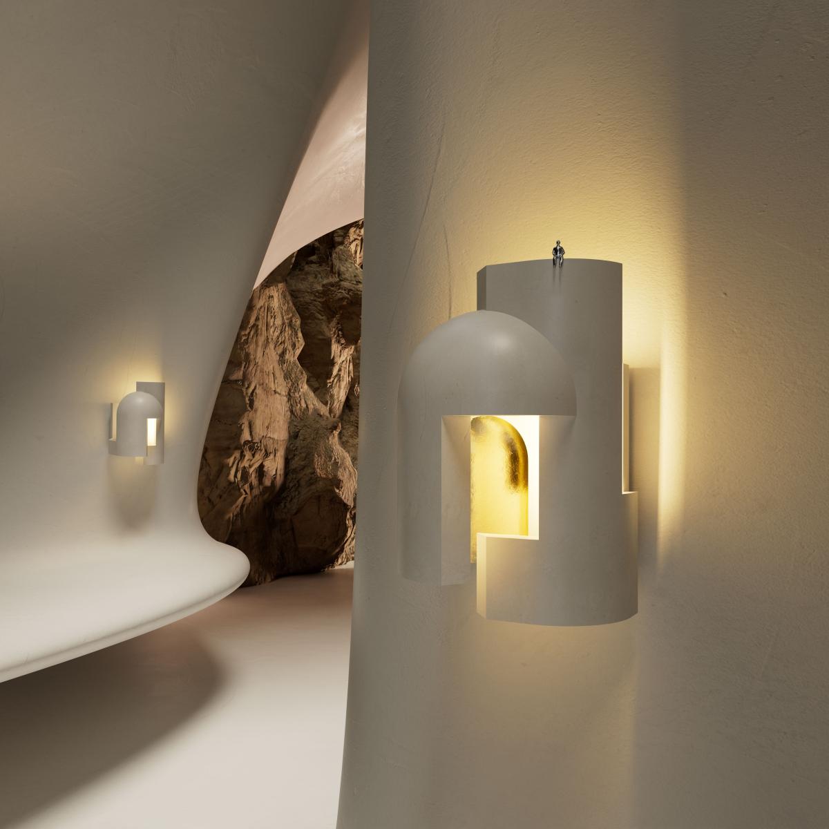 Soul Story 1 Wall light stone white gold / LED - Plaster & gold leaf - DCW éditions – image 3