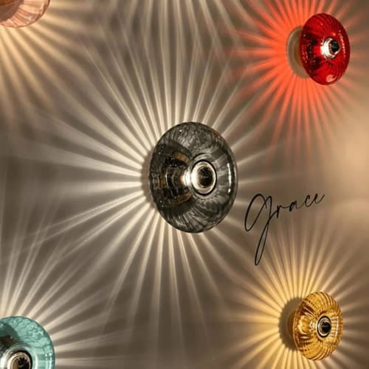 Grace Wall light glass grey / Large - Ø 28 cm - ELEMENTS LIGHTING – image 2
