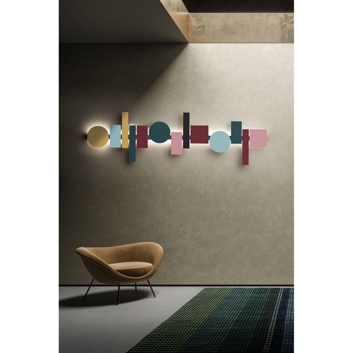 Totem LED Wall light - / L 200 cm - 13 magnetised shapes by Pallucco Multicoloured – image 2