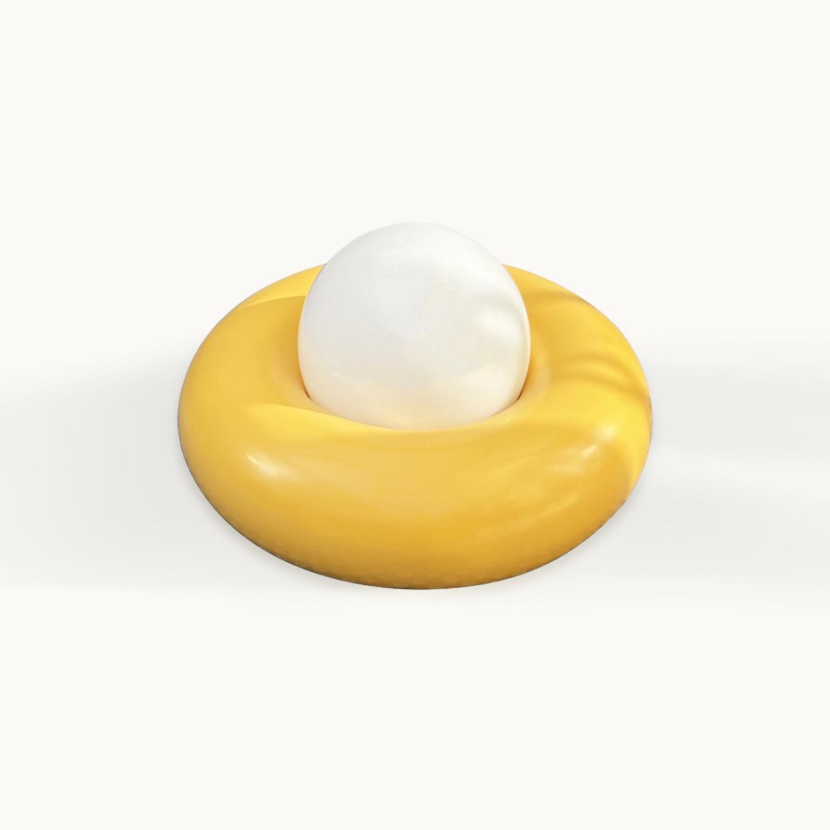 Donut Wall light with plug - / Steel & glass - Ø 40 cm by Axel Chay Yellow – image 2