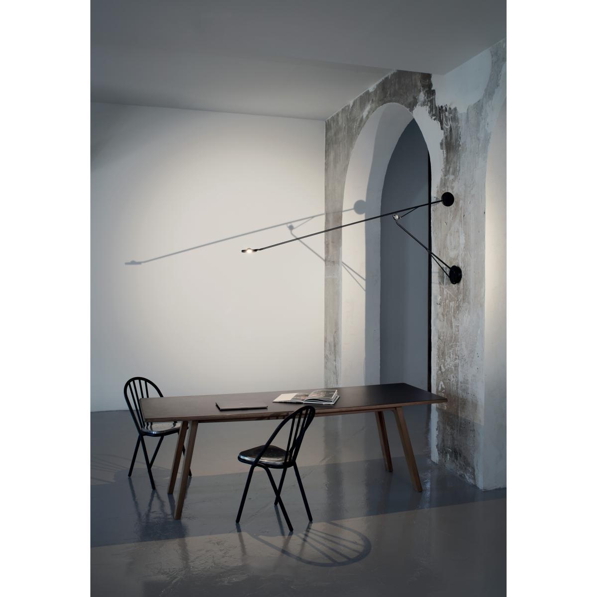 Aaro LED Wall light - / L 155 cm - Mobile arm by DCW éditions Black – image 3