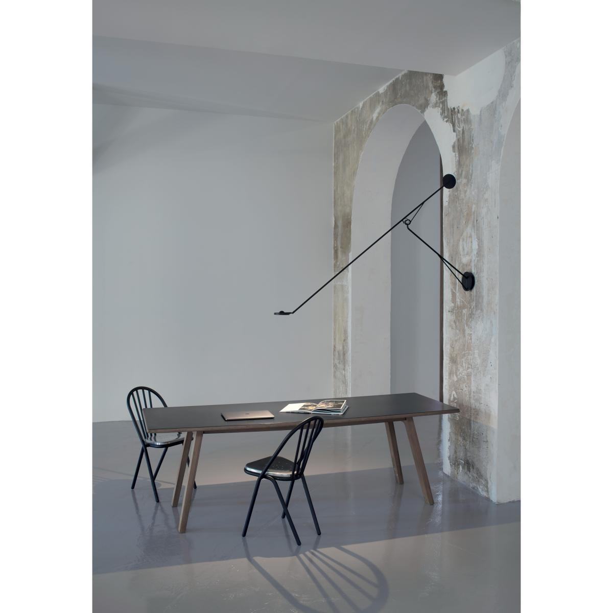 Aaro LED Wall light - / L 155 cm - Mobile arm by DCW éditions Black – image 4