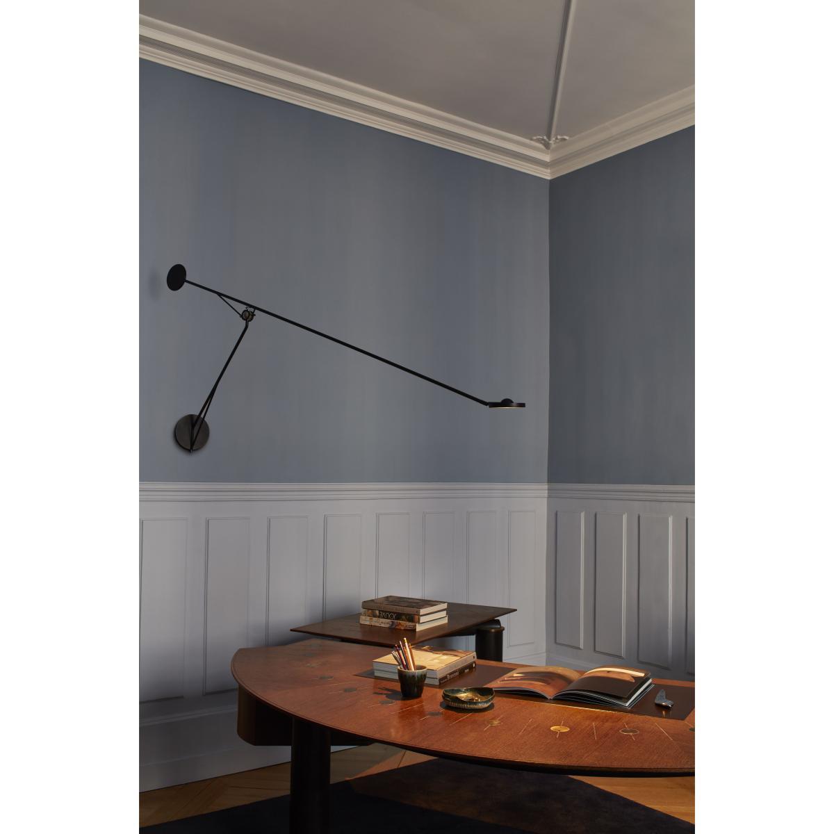 Aaro LED Wall light - / L 155 cm - Mobile arm by DCW éditions Black – image 8