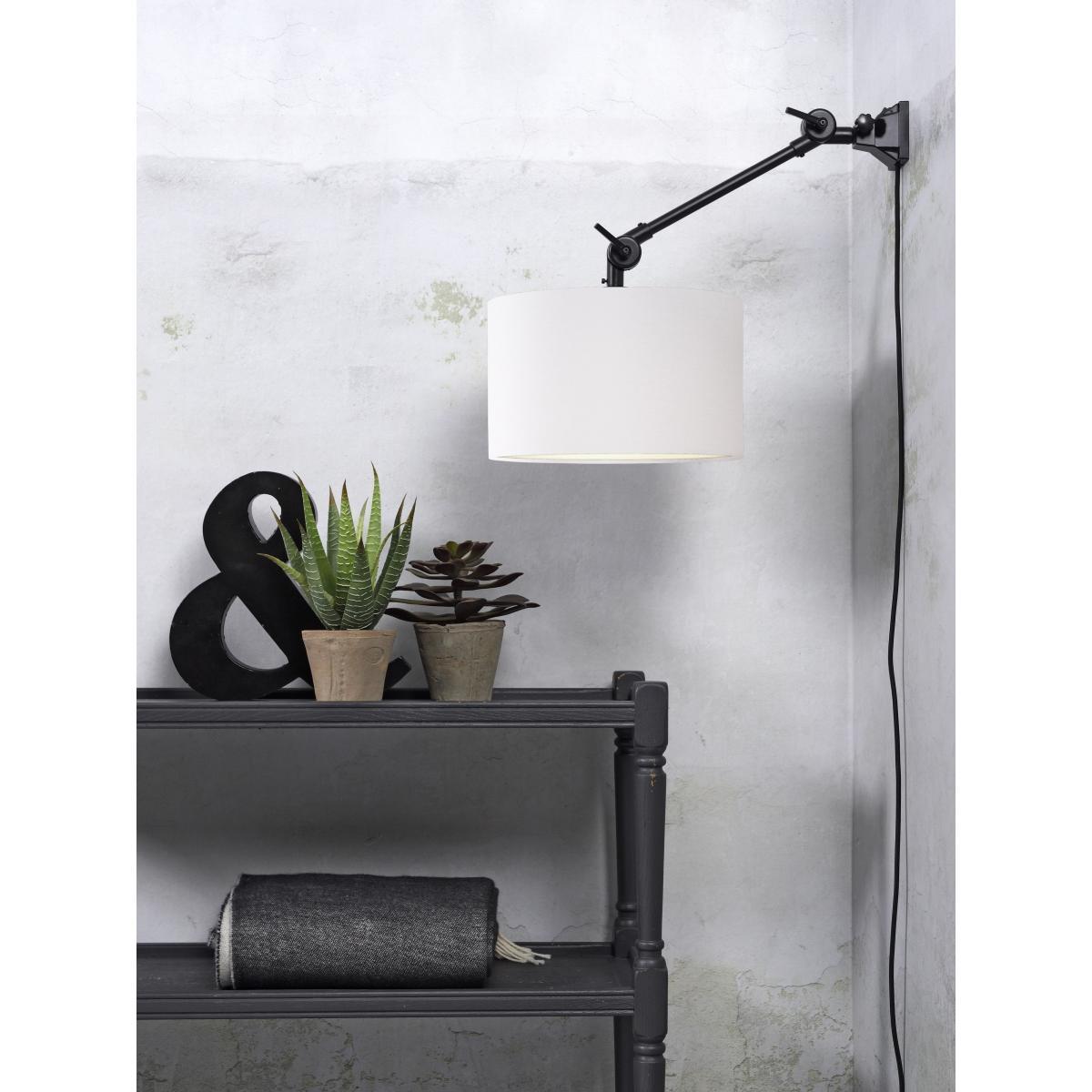 Amsterdam Small Wall light with plug - / Fabric lampshade - L 60 cm by It's about Romi White/Black – image 4