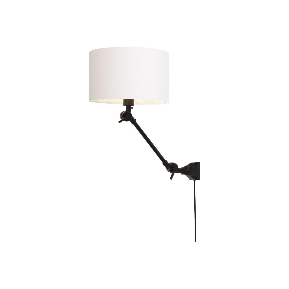 Amsterdam Small Wall light with plug - / Fabric lampshade - L 60 cm by It's about Romi White/Black – image 1