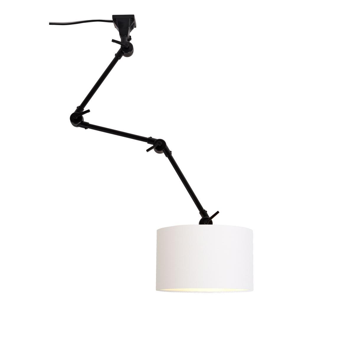 Amsterdam Large Wall light with plug - / Fabric lampshade - L 100 cm by It's about Romi White/Black – image 2