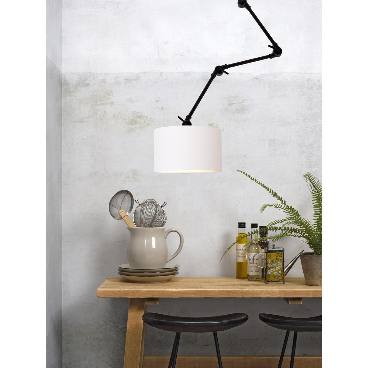 Amsterdam Large Wall light with plug - / Fabric lampshade - L 100 cm by It's about Romi White/Black – image 4