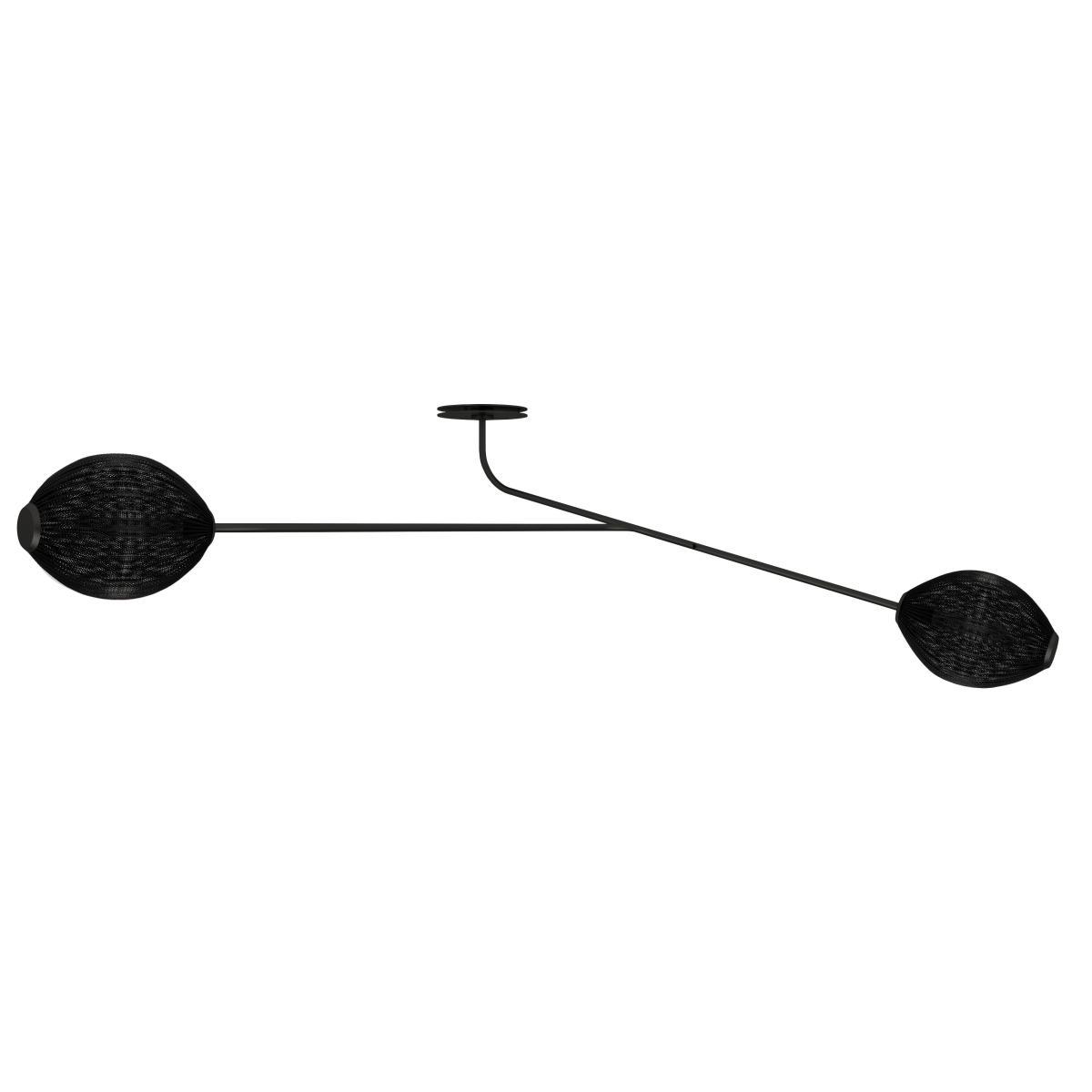 Satellite Wall light with plug - / Matégot - 1953 reissue / L 166 cm by Gubi Black – image 4
