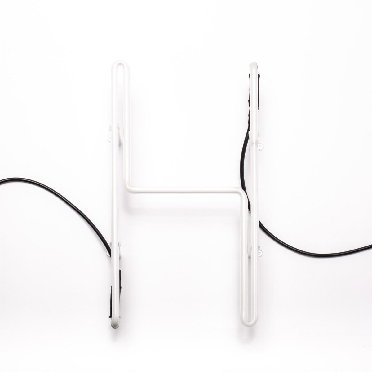Néon Alphafont Wall light with plug - Letter H by Seletti White – image 2