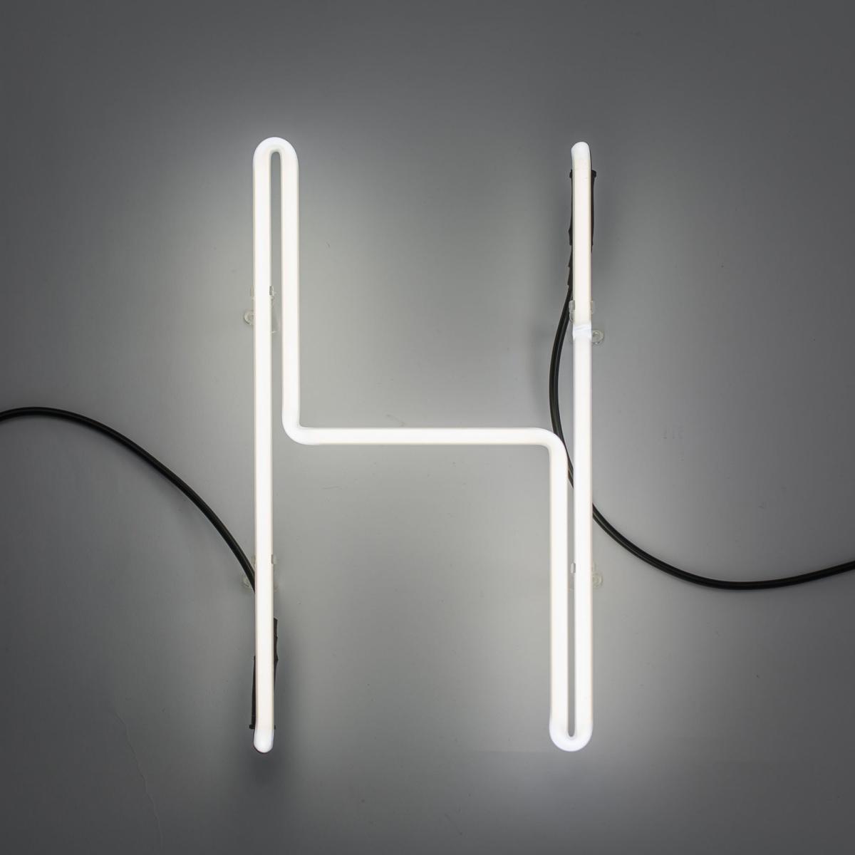 Néon Alphafont Wall light with plug - Letter H by Seletti White – image 1