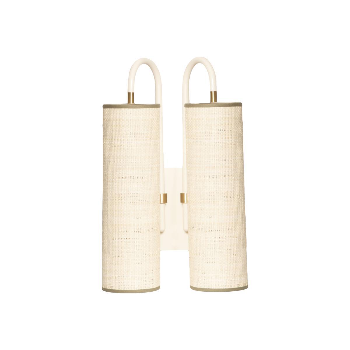 Tokyo Double Wall light - / Raffia - H 42 cm by Maison Sarah Lavoine White – image 1