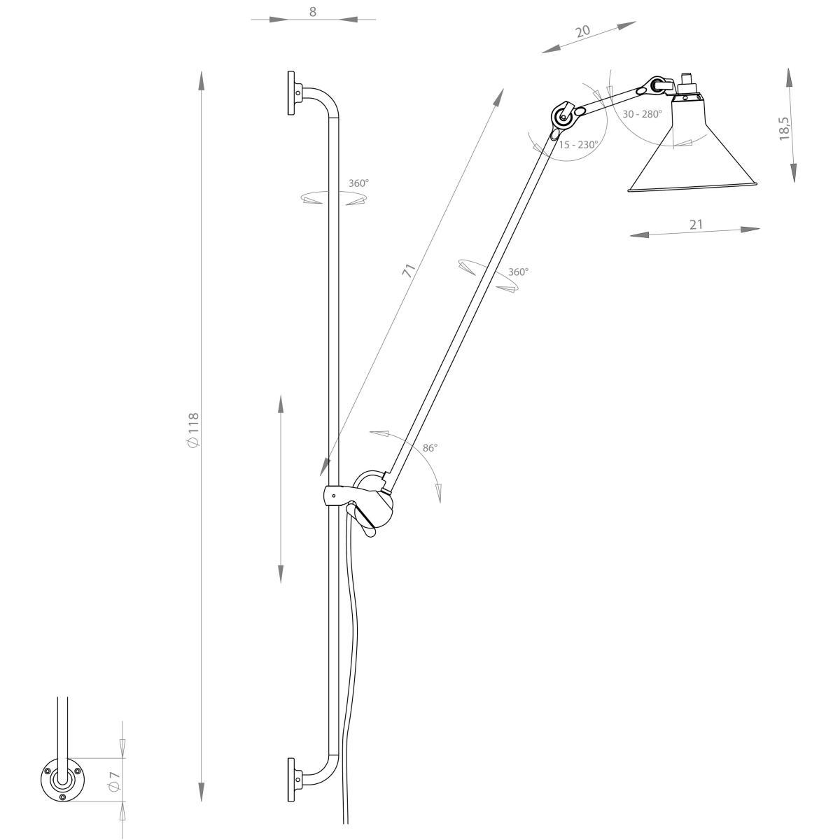 N°214 Wall light with plug by DCW éditions Black/Copper – image 5
