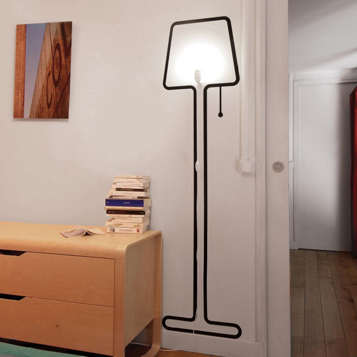 Tall Lampe Wall light with plug - Set sticker + electric kit by Pa Design Black – image 2