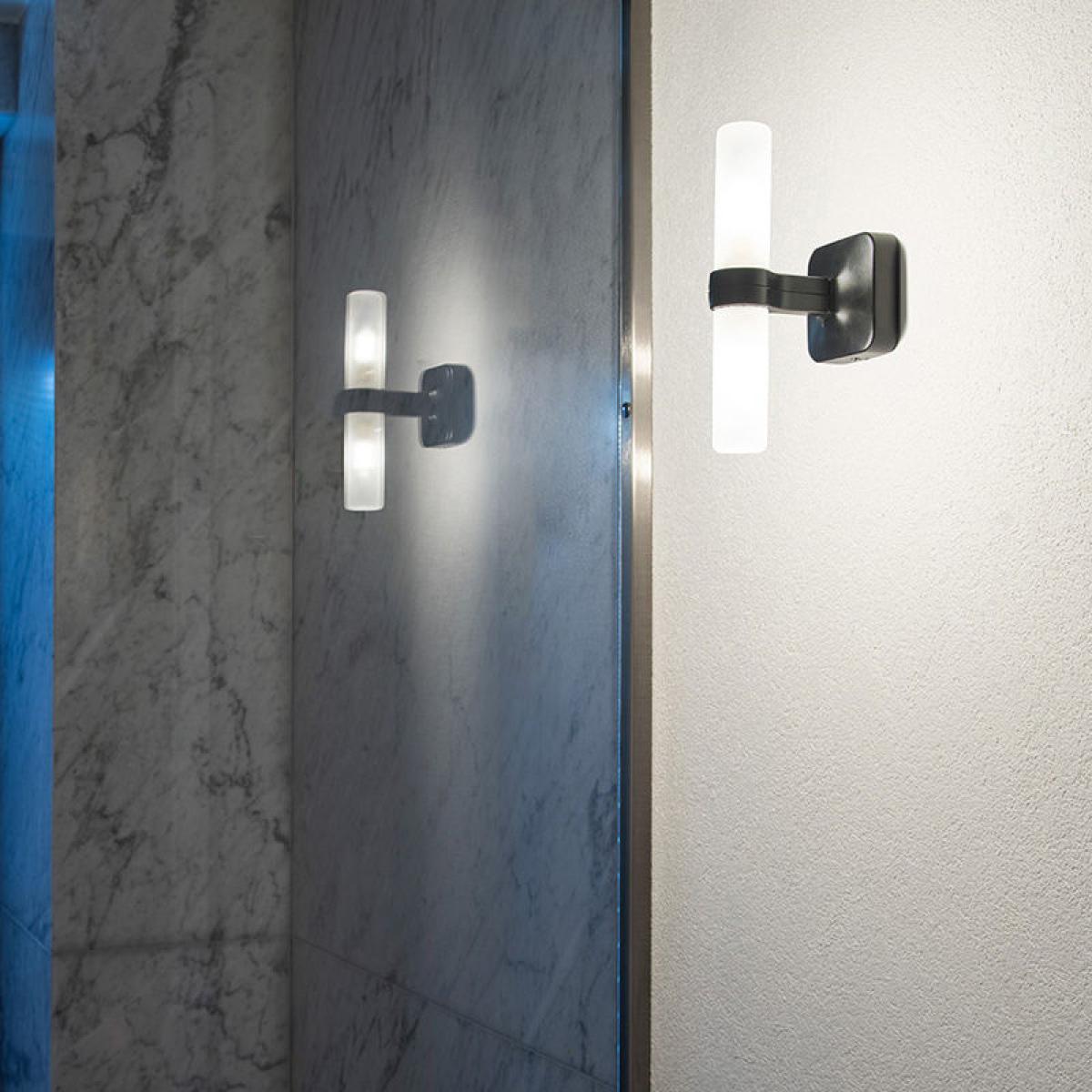 Crown Wall light glass black glass & glossy black metal / H 21.4 cm - Nemo – image 2