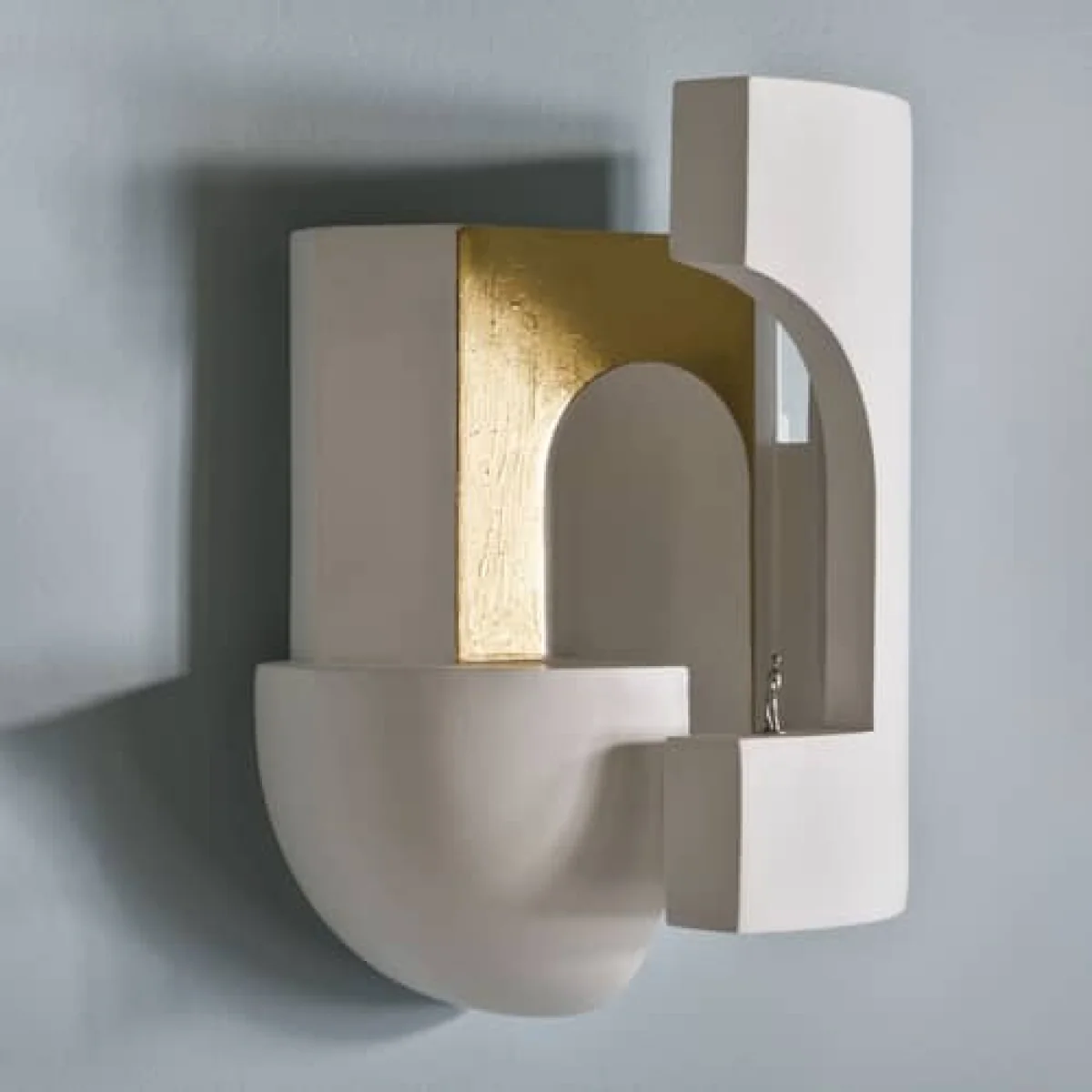 Soul Story 2 Wall light stone white gold / LED - Plaster & gold leaf - DCW éditions – image 2