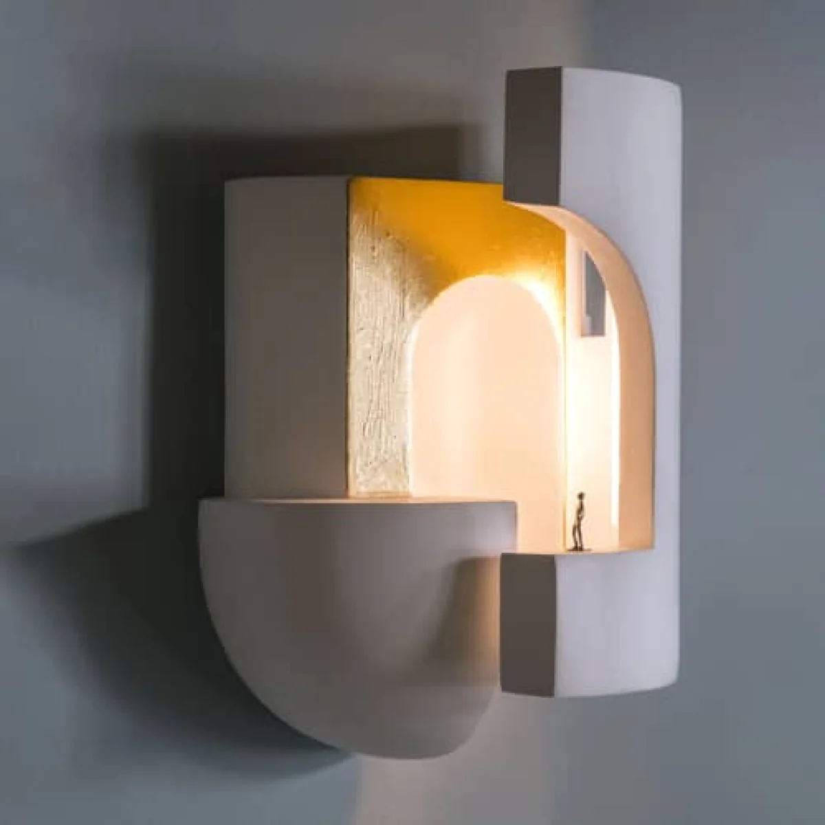Soul Story 2 Wall light stone white gold / LED - Plaster & gold leaf - DCW éditions – image 3