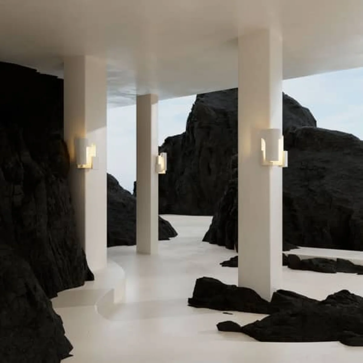 d'angle Soul Wall light stone white gold / LED - Plaster & gold leaf - DCW éditions – image 4
