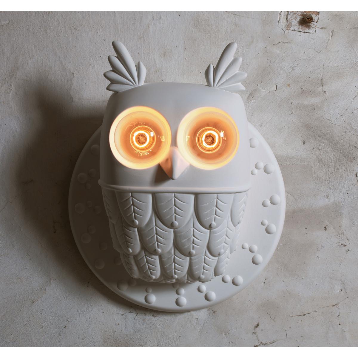 Ti-vedo Wall light - Ceramic owl - Ø 36 x H 40 cm by Karman White – image 3