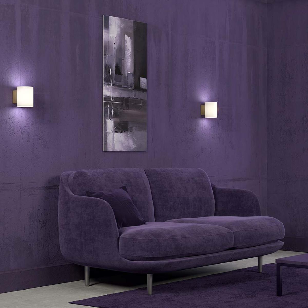Herstal Evoke wall lamp small Satin brass-white glass – image 2