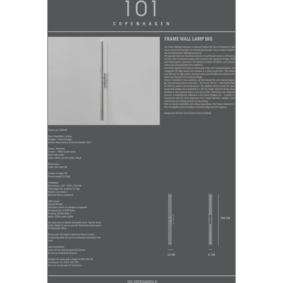 101 Copenhagen Frame wall lamp big Chrome – image 7