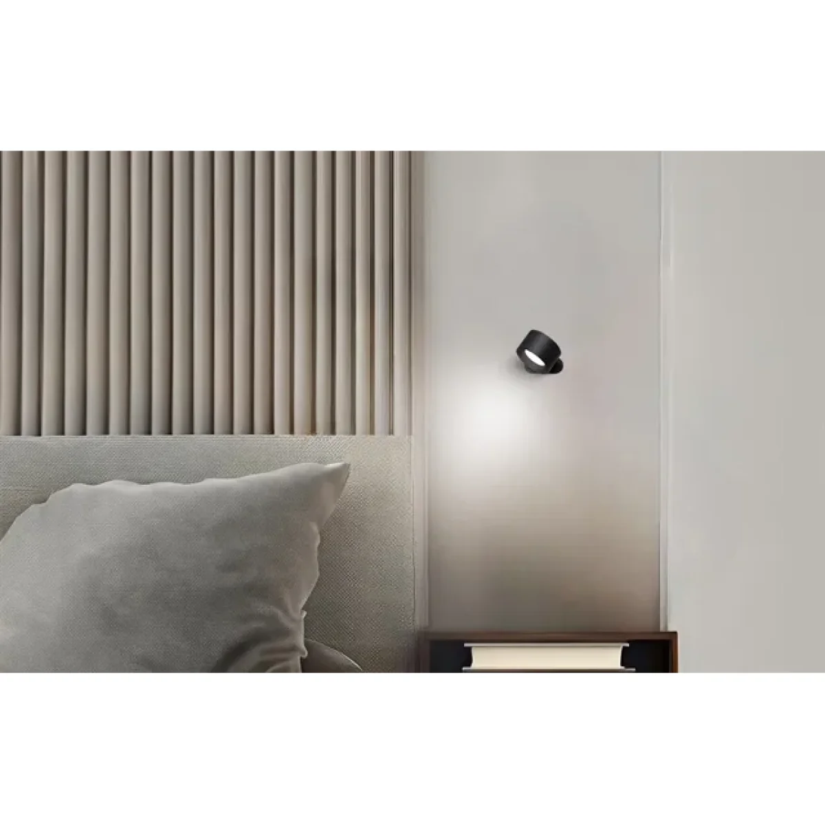 Unison No Cable rechargeable wall lamp Black Ø8x4.5 cm – image 2